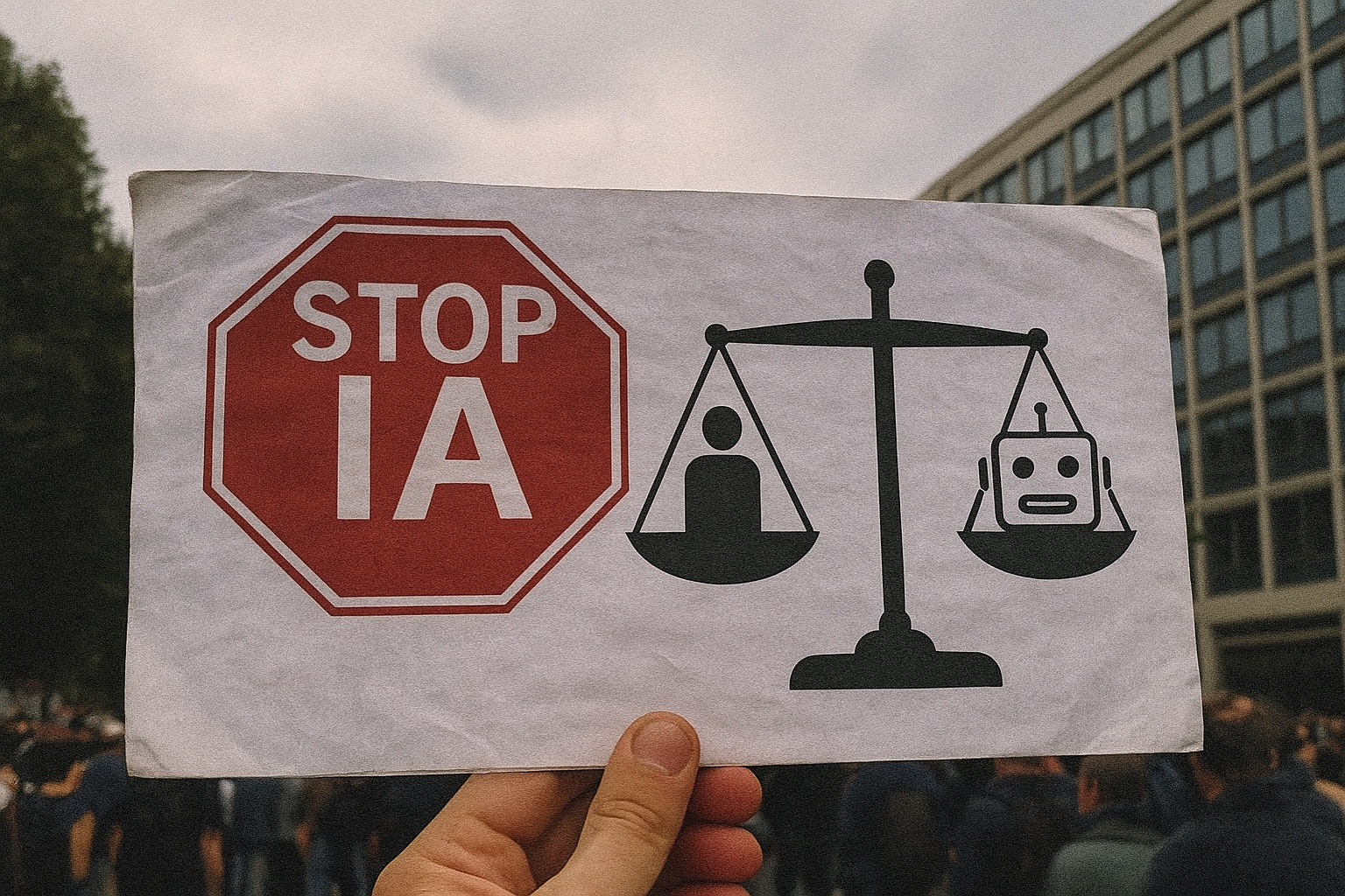 Illustration de l’équilibre fragile entre IA et capitalisme